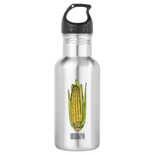 Corn cartoon illustration  532 ml water bottle
