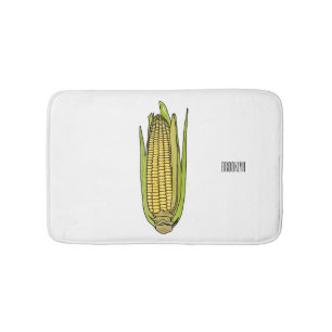 Corn cartoon illustration  bath mat