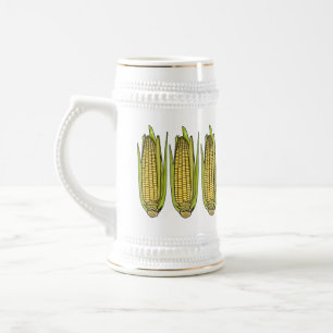Corn cartoon illustration  beer stein