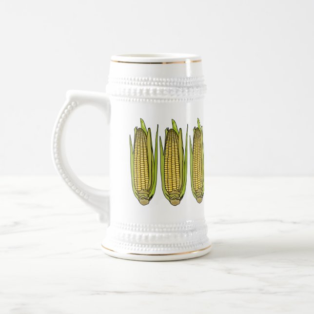 Corn cartoon illustration  beer stein (Left)