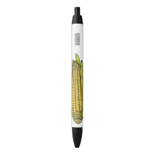 Corn cartoon illustration black ink pen
