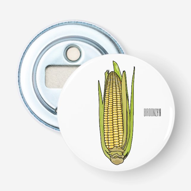 Corn cartoon illustration  bottle opener (Front)