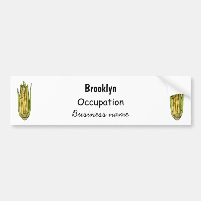 Corn cartoon illustration bumper sticker (Front)