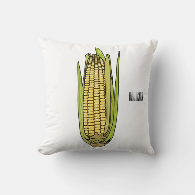 Corn cartoon illustration  cushion (Front)