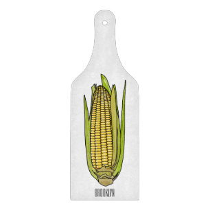 Corn cartoon illustration  cutting board