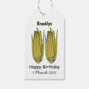 Corn cartoon illustration gift tags