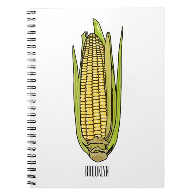 Corn cartoon illustration  notebook (Front)