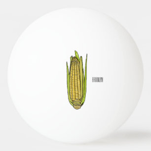 Corn cartoon illustration  ping pong ball