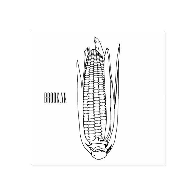 Corn cartoon illustration rubber stamp (Imprint)