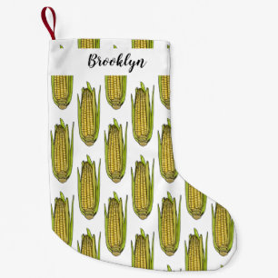 Corn cartoon illustration small christmas stocking