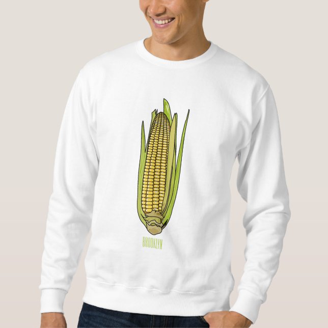 Corn cartoon illustration  sweatshirt (Front)