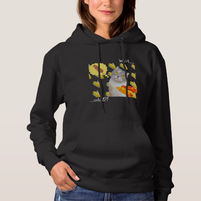 Corn Cat   Corn Dog Cat Humor   Wait    what  Hoodie (Front)