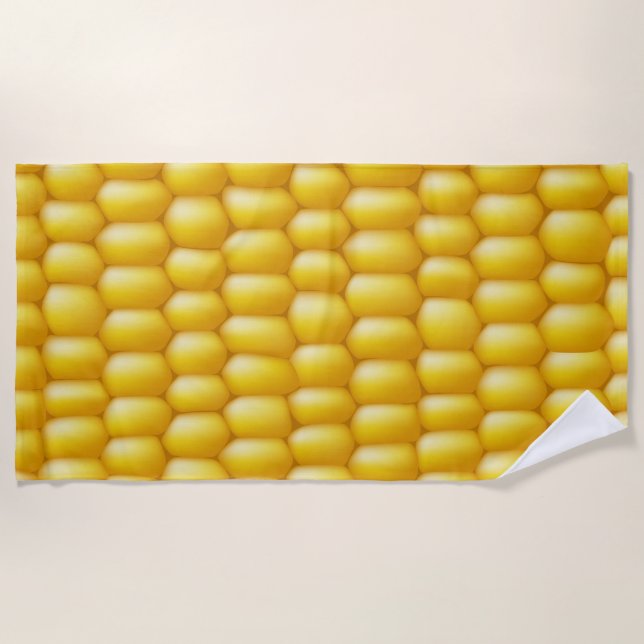 Corn Cob Background Beach Towel (Front)