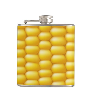 Corn Cob Background Hip Flask