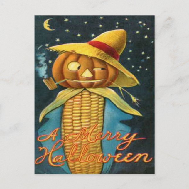 Corn Cob Scarecrow Postcard (Front)