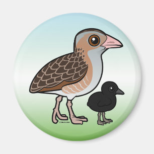 Corn Crake with baby Magnet