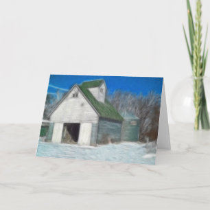 Corn Crib 5 Intense Oil Holiday Card