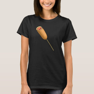 Corn Dog Bite Sausage Love Funny Corn Dog Foodie W T-Shirt