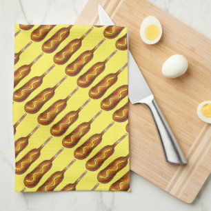 Corn Dog Corndog Carnival State Fair Food Stall Tea Towel