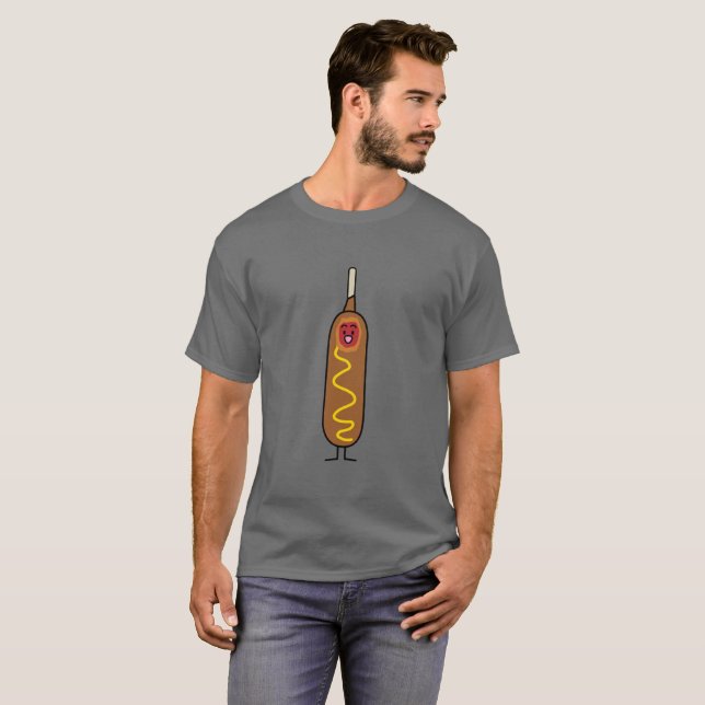 corn dog corndog mustard deep-fried sausage dogs T-Shirt (Front Full)