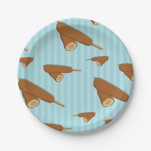 Corn Dog Illustration Paper Plate