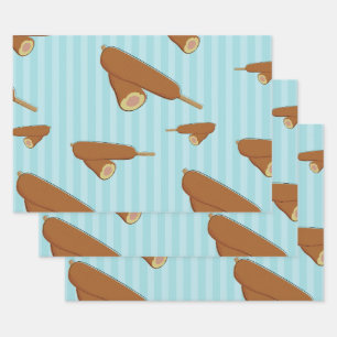 Corn Dog Illustration Wrapping Paper Sheet
