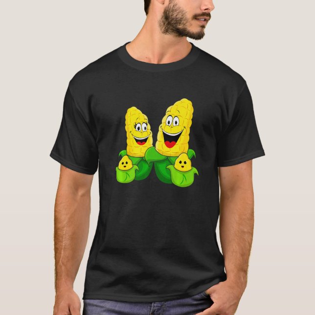 Corn Family Vegetable Vegetarian Vegan Farming   T-Shirt (Front)