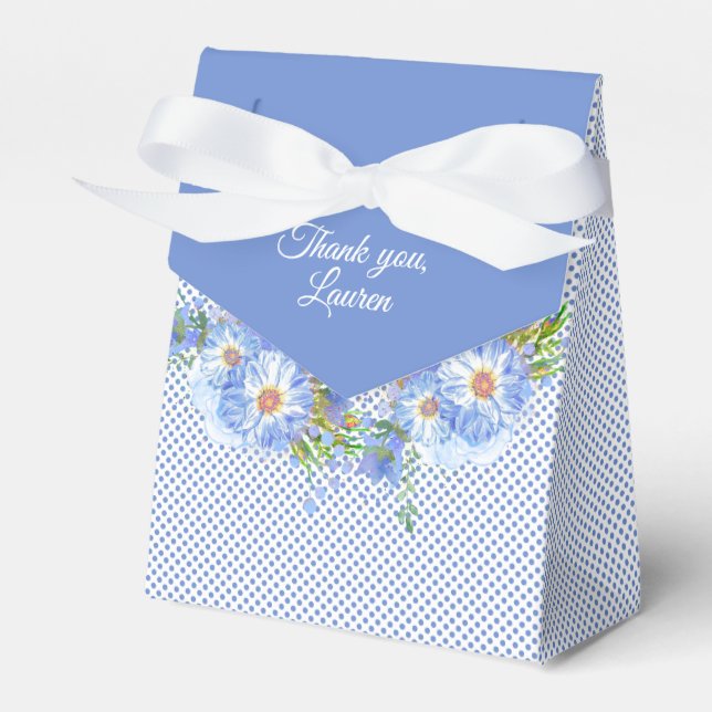 Corn Flowers and Polka Dots Bridal Shower Favour Box (Front Side)