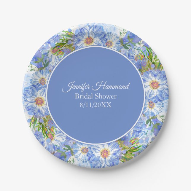 Corn Flowers Bridal Shower Paper Plate (Front)
