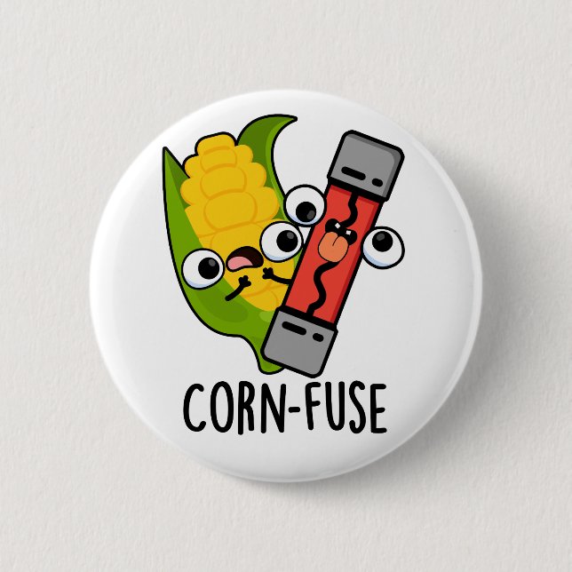 Corn-fuse Funny Confused Pun  6 Cm Round Badge (Front)