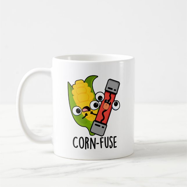 Corn-fuse Funny Confused Pun  Coffee Mug (Left)