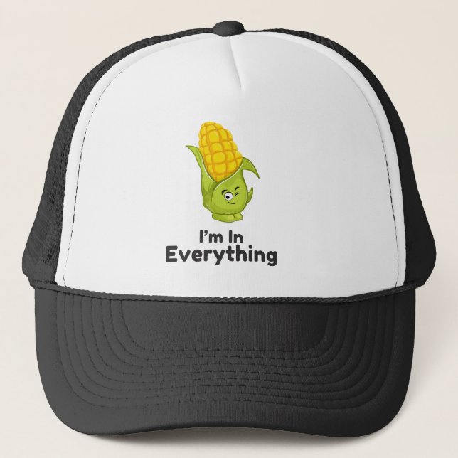 Corn Is In Everything Allergy Awareness Trucker Hat (Front)