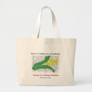 Corn is in everything - corn allergen list large tote bag