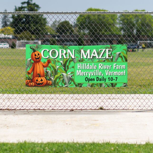 Corn Maze Fall Season Farm Business Sign (Insitu)