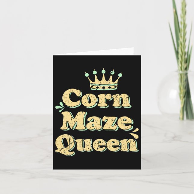 Corn Maze Queen Fall Autumn Halloween October Acti Card (Front)