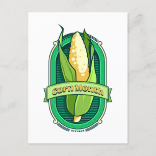 Corn Month October Postcard