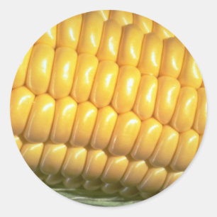 Corn on the cob classic round sticker