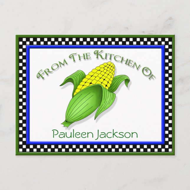 Corn On The Cob Recipe Cards (Front)