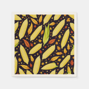 Corn Pattern Harvest Day Autumn Napkin