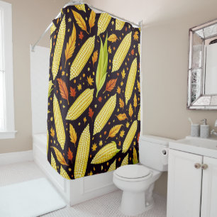 Corn Pattern Harvest Day Autumn Shower Curtain