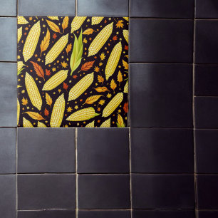Corn Pattern Harvest Day Autumn Tile