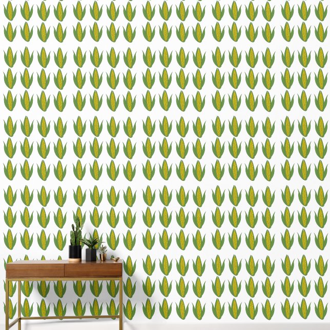 Corn Plant Vegetable Pattern Corn Wallpaper (Hallway)
