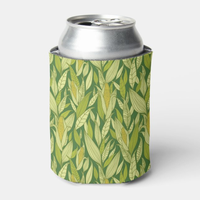Corn plants pattern background can cooler (Can Front)