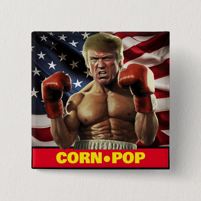 Corn Pop Trump - Biden's Nightmare 15 Cm Square Badge (Front)