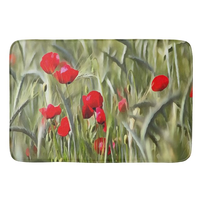 Corn Poppies Bath Mat (Front)