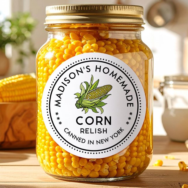 Corn relish label with corn cob icon (Creator Uploaded)