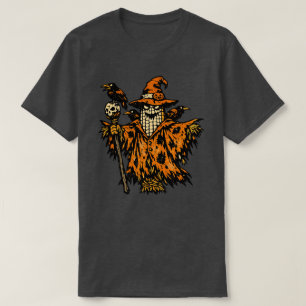 Corn Scarecrow Commander — Halloween Warrior Retro T-Shirt