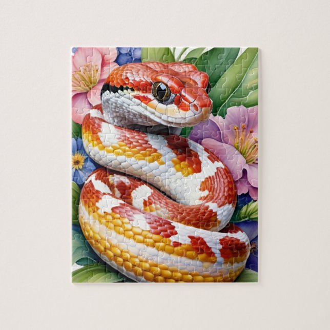 Corn Snake Family Pet Portrait Jigsaw Puzzle (Vertical)
