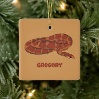 Corn Snake Orange Red Realistic Personalised