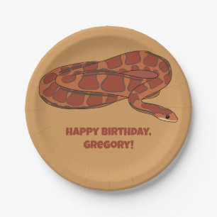 Corn Snake Orange Red Realistic Personalised Paper Plate